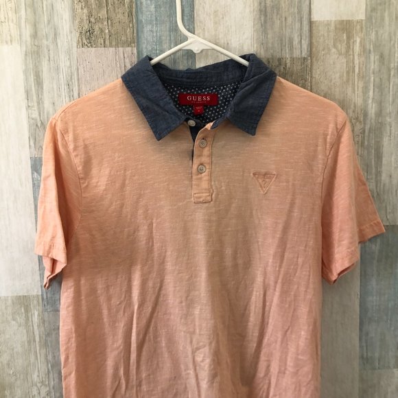 GUESS Retro Denim Trim Short Sleeve Polo Shirt - Picture 4 of 8